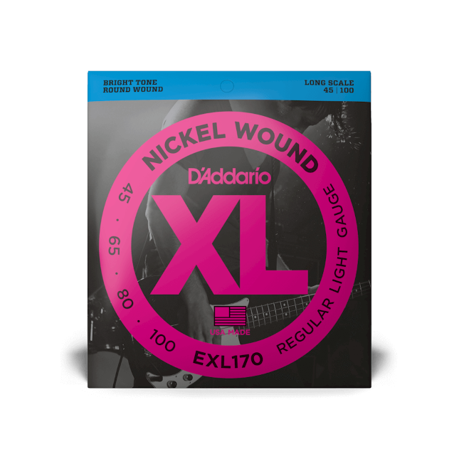 D'Addario EXL170 45-100 Regular Light, Long Scale, XL Nickel Bass Strings