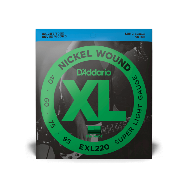 D'Addario EXL220 40-95 Super Light, Long Scale, XL Nickel Bass Strings