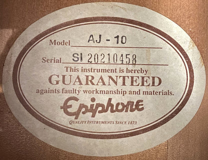 USED Epiphone AJ-10 Sloped Shoulder Advanced Jumbo Natural Gloss Finish Acoustic Guitar