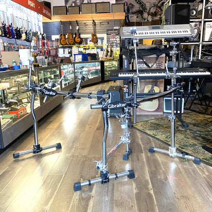 Gibraltar Chrome Finish Curved Double-Bass Drum Rack with Snare, Tom, and Cymbal Mounts