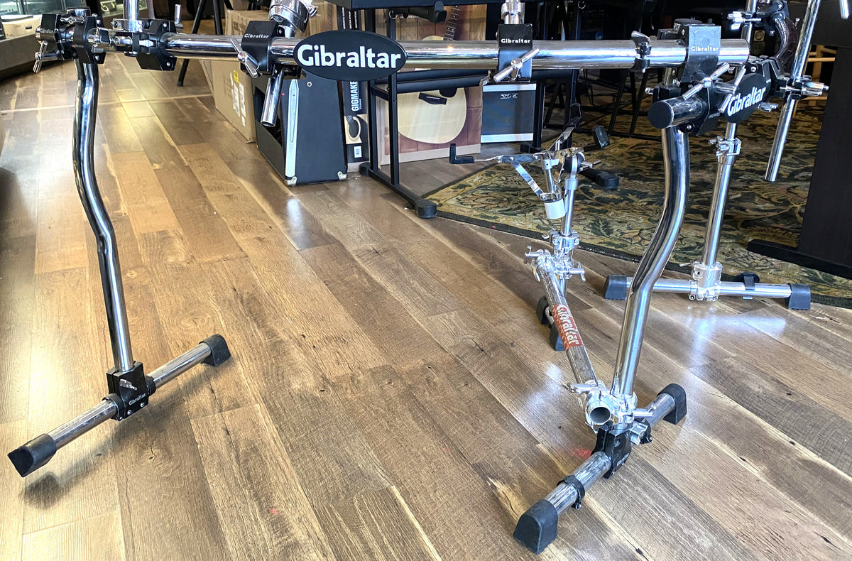 Gibraltar Chrome Finish Curved Double-Bass Drum Rack with Snare, Tom, and Cymbal Mounts