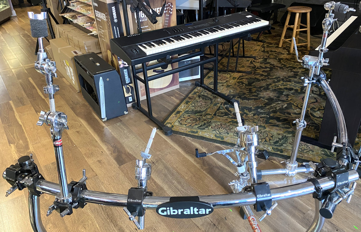 Gibraltar Chrome Finish Curved Double-Bass Drum Rack with Snare, Tom, and Cymbal Mounts