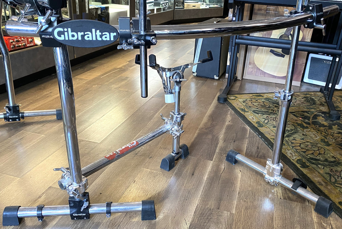 Gibraltar Chrome Finish Curved Double-Bass Drum Rack with Snare, Tom, and Cymbal Mounts