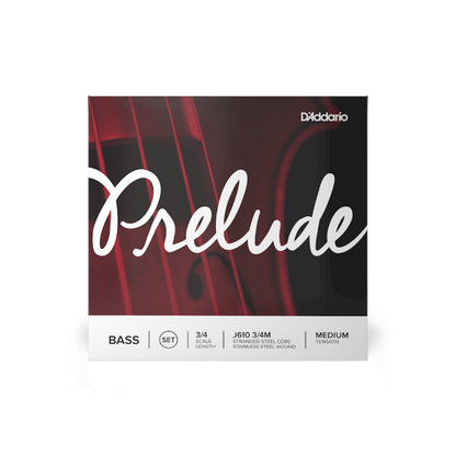 D'Addario J610-3/4M Prelude Bass String Set, 3/4 Scale, Medium Tension