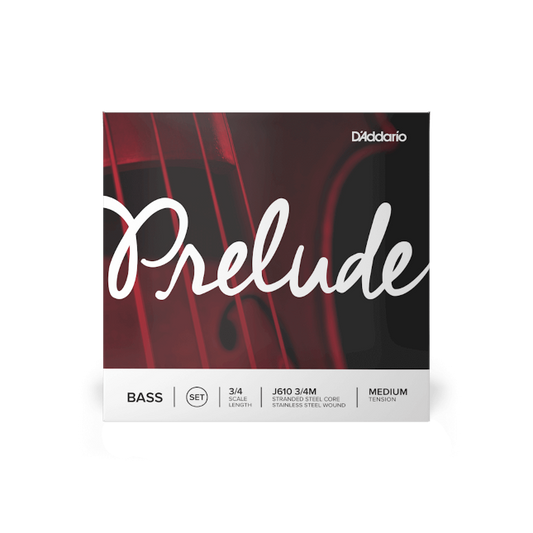 D'Addario J610-3/4M Prelude Bass String Set, 3/4 Scale, Medium Tension
