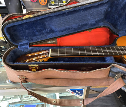 M. Horabe Model 35 Natural Gloss Finish Classical Nylon-String Acoustic Guitar with Case & Cover