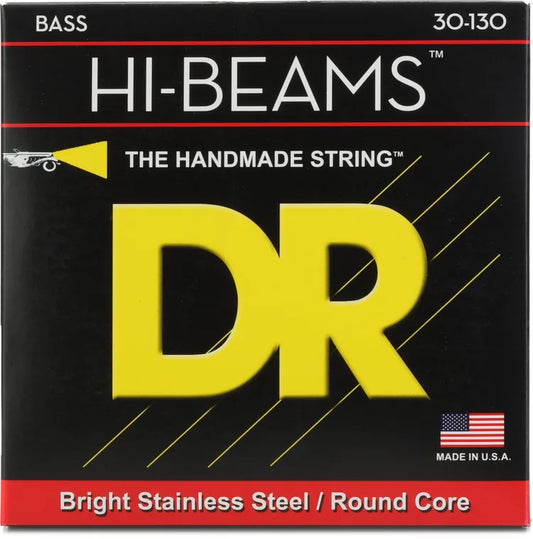 DR Strings MR6-130 Hi-Beam Stainless Steel Bass Guitar Strings - .030-.130 Medium 6-string