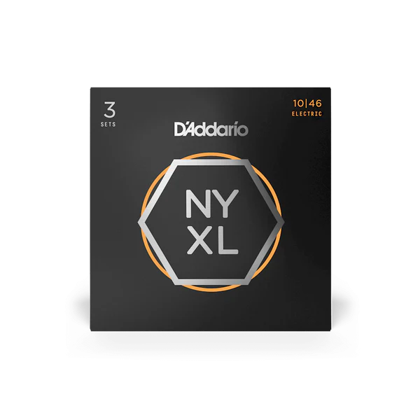 D'Addario NYXL1046-3P 10-46 Regular Light, NYXL Electric Guitar Strings 3-Pack