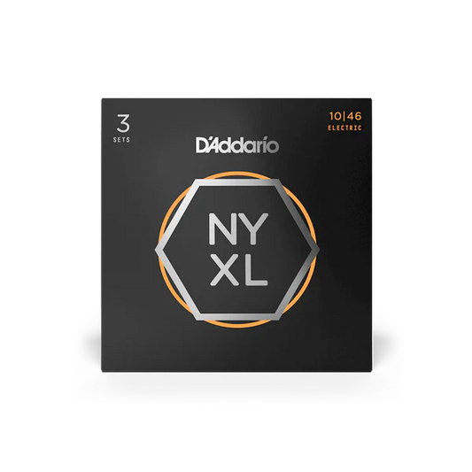 D'Addario NYXL1046-3P 10-46 Regular Light, NYXL Electric Guitar Strings 3-Pack