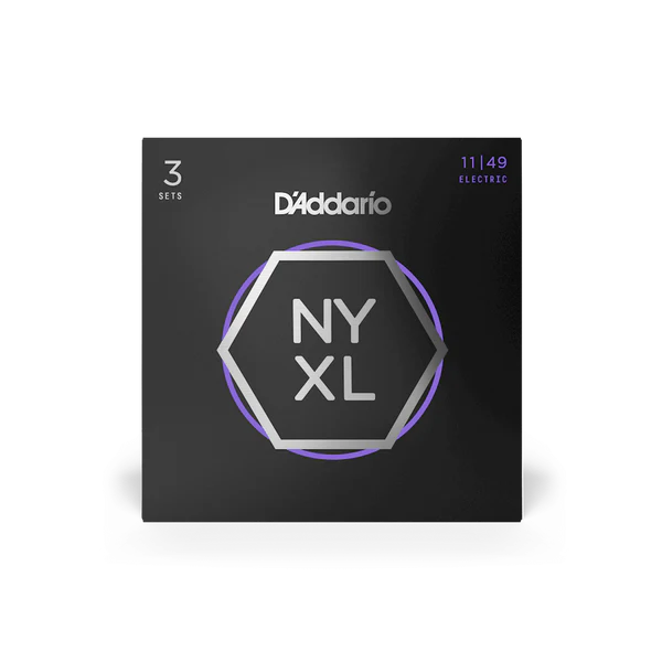 D'Addario NYXL1149-3P 11-49 Medium, NYXL Electric Guitar Strings 3-Pack