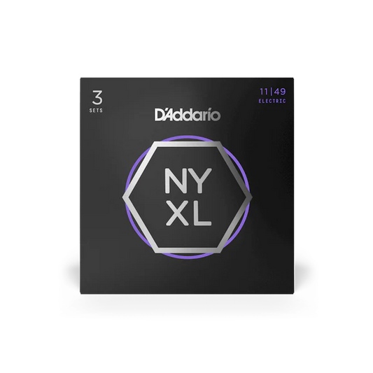 D'Addario NYXL1149-3P 11-49 Medium, NYXL Electric Guitar Strings 3-Pack