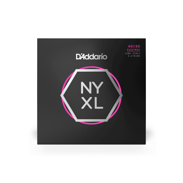 D'Addario NYXL45130 45-130 Regular Light 5-String, Long Scale, NYXL Bass Strings