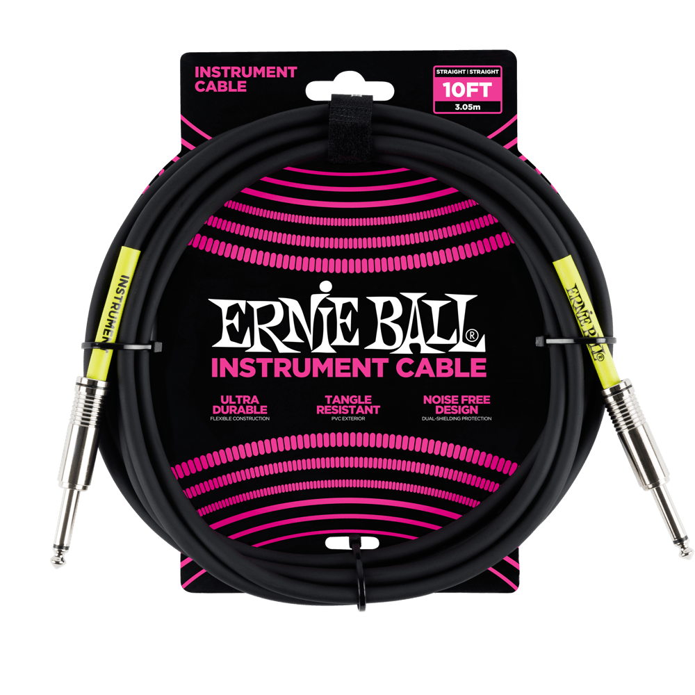 Ernie Ball P06048 Classic Instrument Cable Straight/Straight - 10ft Black