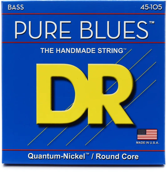 DR Strings PB-45 Pure Blues Quantum-Nickel/Round Core Bass Guitar Strings - .045-.105 Medium