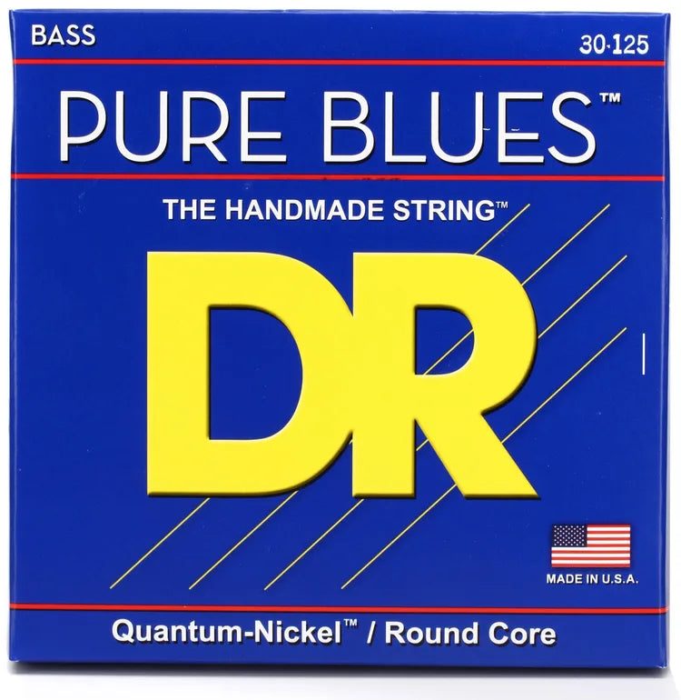 DR Strings PB6-30 Pure Blues Quantum-Nickel/Round Core Bass Guitar Strings - .030-.125 Medium 6-String