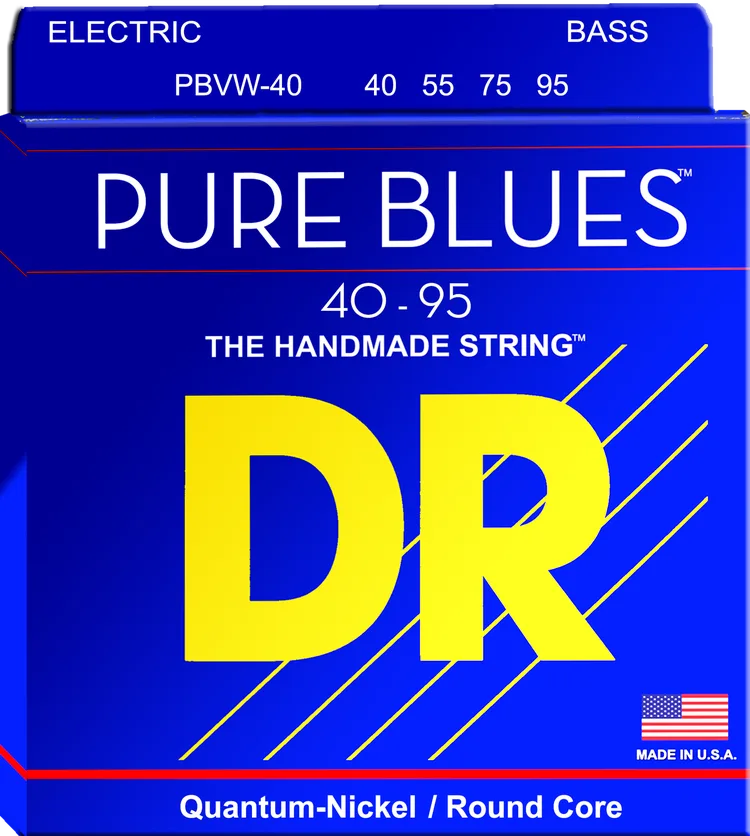 DR Strings PBVW-40 Pure Blues Quantum-nickel/Round Core Bass Guitar Strings - .040-.095 Victor Wooten Signature