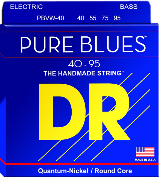 DR Strings PBVW-40 Pure Blues Quantum-nickel/Round Core Bass Guitar Strings - .040-.095 Victor Wooten Signature