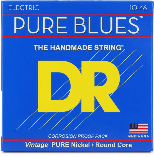 DR Strings PHR-10 Pure Blues Pure Nickel Electric Guitar Strings - .010-.046 Medium