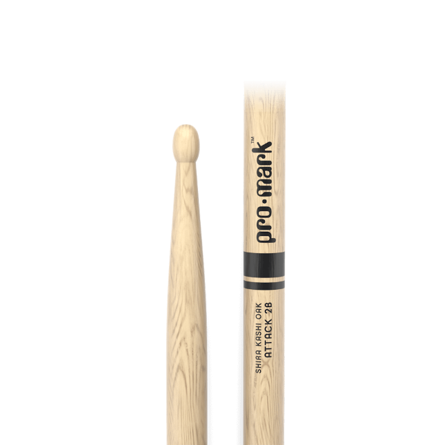 ProMark PW2BW Classic Attack 2B Shira Kashi Oak Drumstick, Oval Tip