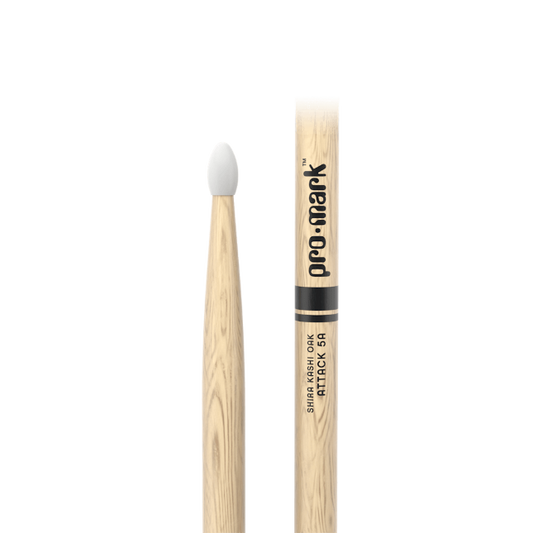 ProMark PW5AN Classic Attack 5A Shira Kashi Oak Drumstick, Oval Nylon Tip