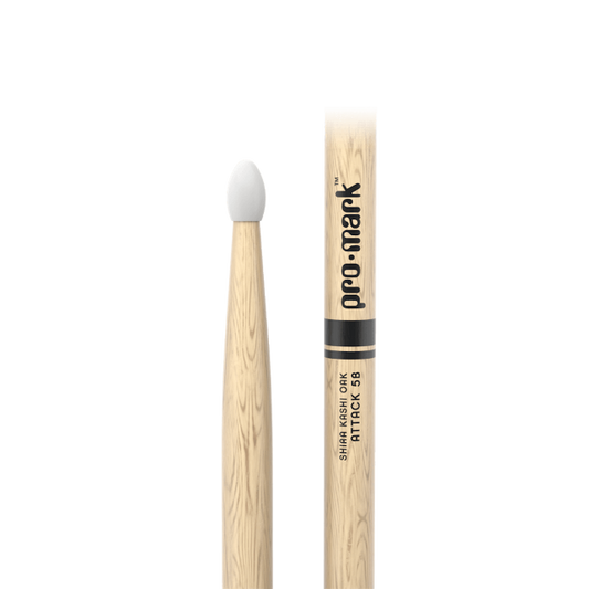 ProMark PW5BN Classic Attack 5B Shira Kashi Oak Drumstick, Oval Nylon Tip