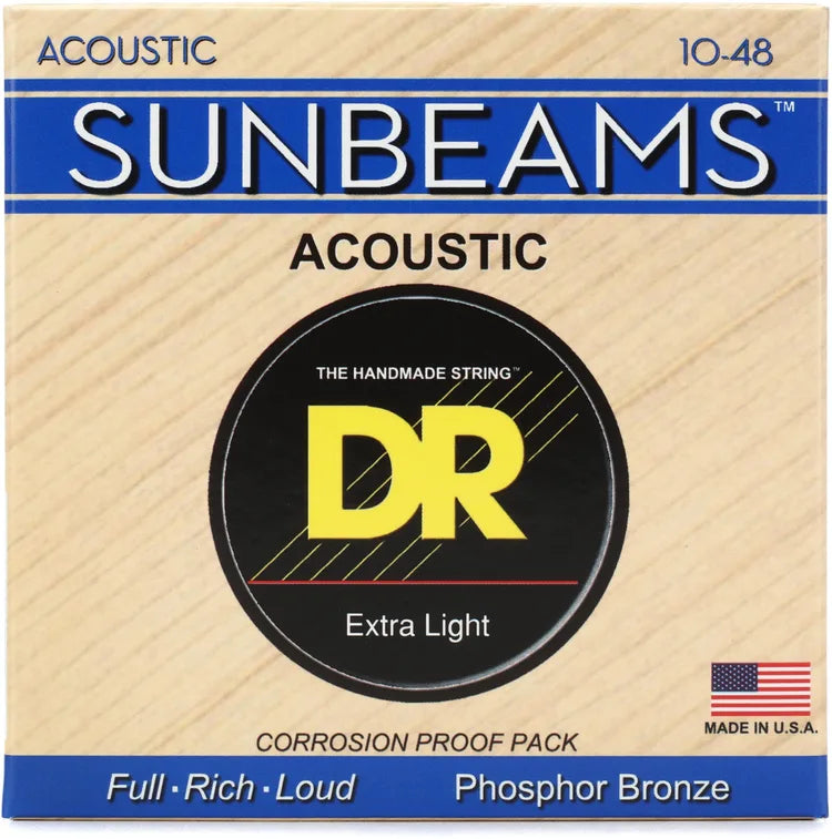 DR Strings RCA-10 Sunbeam Phosphor Bronze Acoustic Guitar Strings - .010-.048 Extra Light