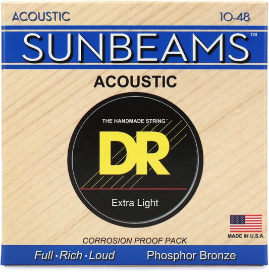 DR Strings RCA-10 Sunbeam Phosphor Bronze Acoustic Guitar Strings - .010-.048 Extra Light