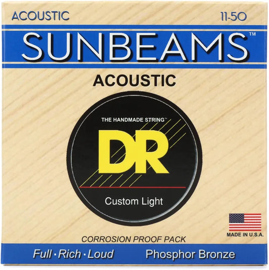 DR Strings RCA-11 Sunbeam Phosphor Bronze Acoustic Guitar Strings - .011-.050 Medium Light