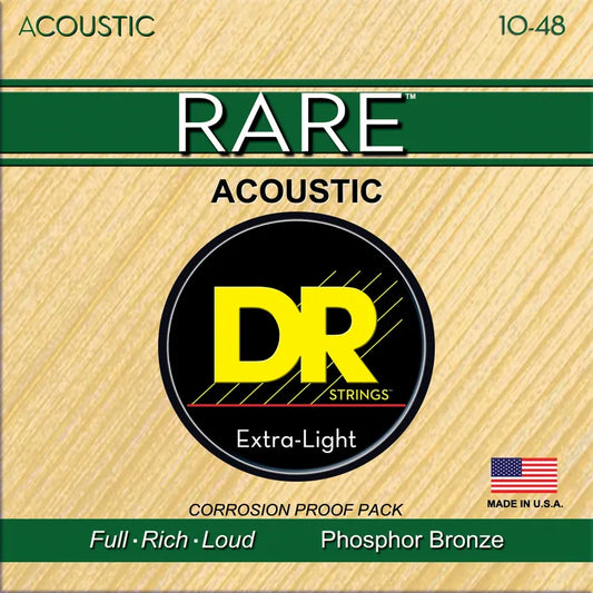 DR Strings RPL-10 Rare Acoustic Guitar Strings - .010-.048 Extra Light