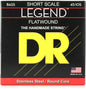 DR Strings SFL-45 Legend Polished Flatwound Stainless Steel Bass Strings - .045-.105 Medium, Short Scale