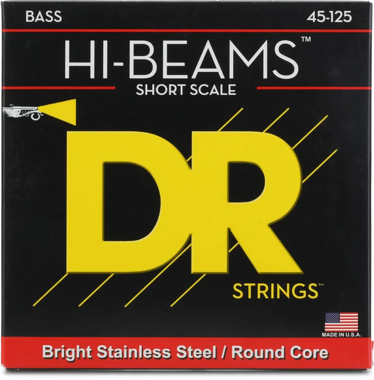 DR Strings SMR5-45 Hi-Beam Short-Scale Bass Guitar Strings - .045-.125 Medium 5-String