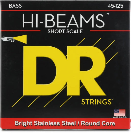 DR Strings SMR5-45 Hi-Beam Short-Scale Bass Guitar Strings - .045-.125 Medium 5-String