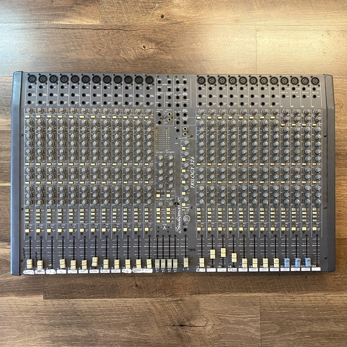 USED Studiomaster Trilogy 326 24-Channel Analog Mixer with 6 Aux Inputs and 4 Group Channels