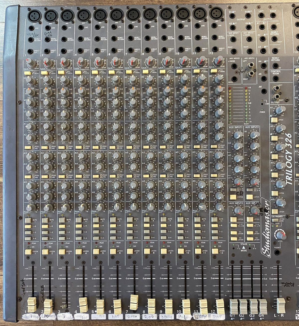 USED Studiomaster Trilogy 326 24-Channel Analog Mixer with 6 Aux Inputs and 4 Group Channels