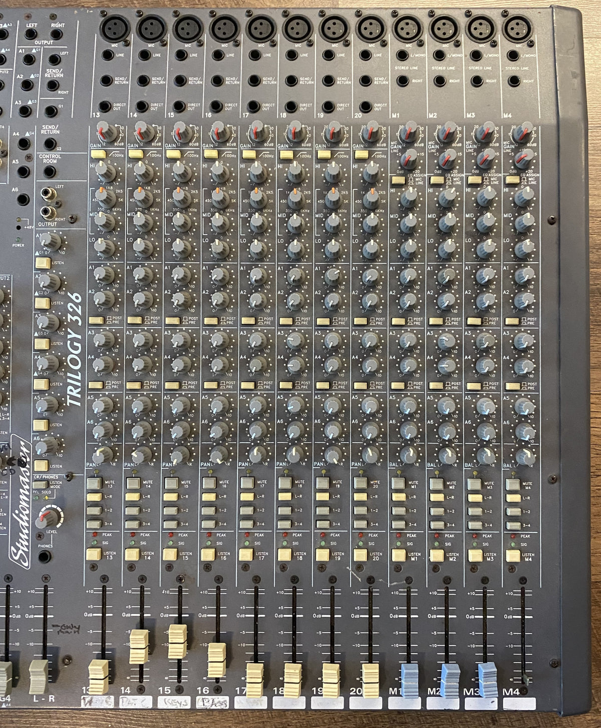 USED Studiomaster Trilogy 326 24-Channel Analog Mixer with 6 Aux Inputs and 4 Group Channels