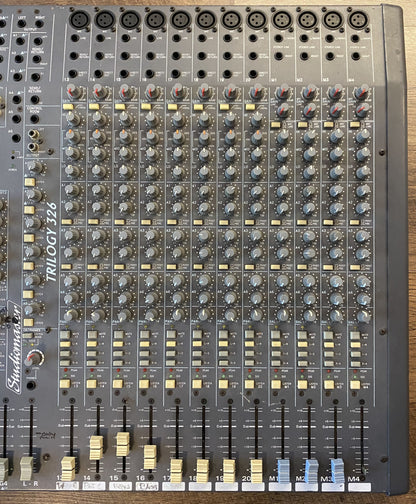 USED Studiomaster Trilogy 326 24-Channel Analog Mixer with 6 Aux Inputs and 4 Group Channels