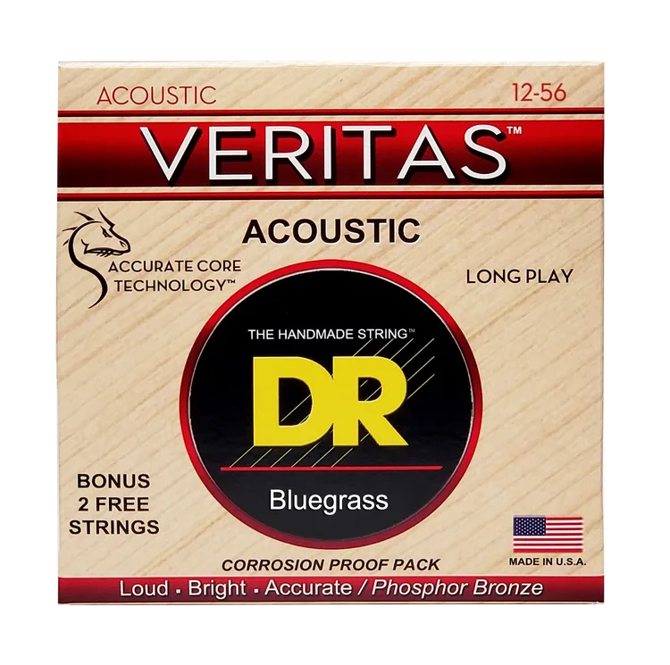 DR Strings VTA-12/56 Veritas Phosphor Bronze Acoustic Guitar Strings - .012-.056 Bluegrass
