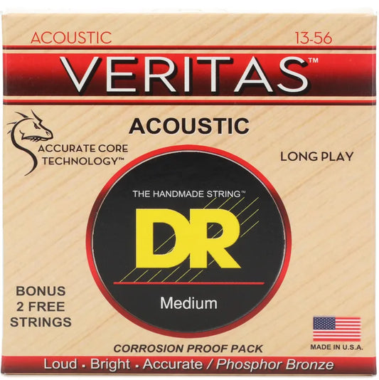 DR Strings VTA-13 Veritas Phosphor Bronze Acoustic Guitar Strings - .013-.056 Medium
