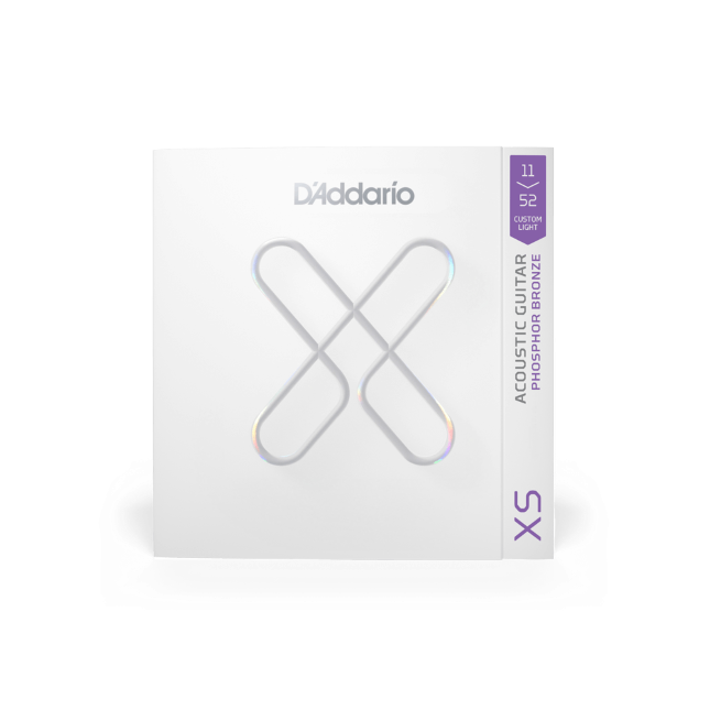 D'Addario XSAPB1152 11-52 Custom Light, XS Phosphor Bronze Coated Acoustic Guitar Strings