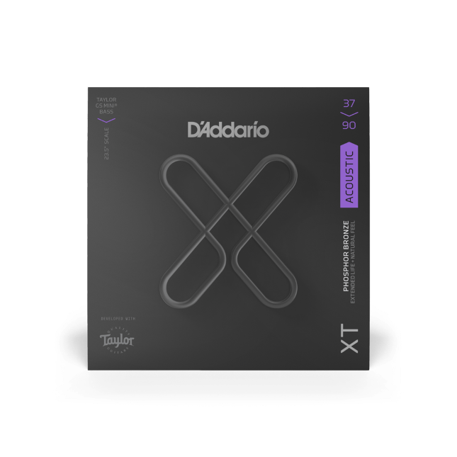 D'Addario XTB3790GS 37-90 Custom Light, Taylor GS Mini, XT Phosphor Bronze Coated Acoustic Bass Strings