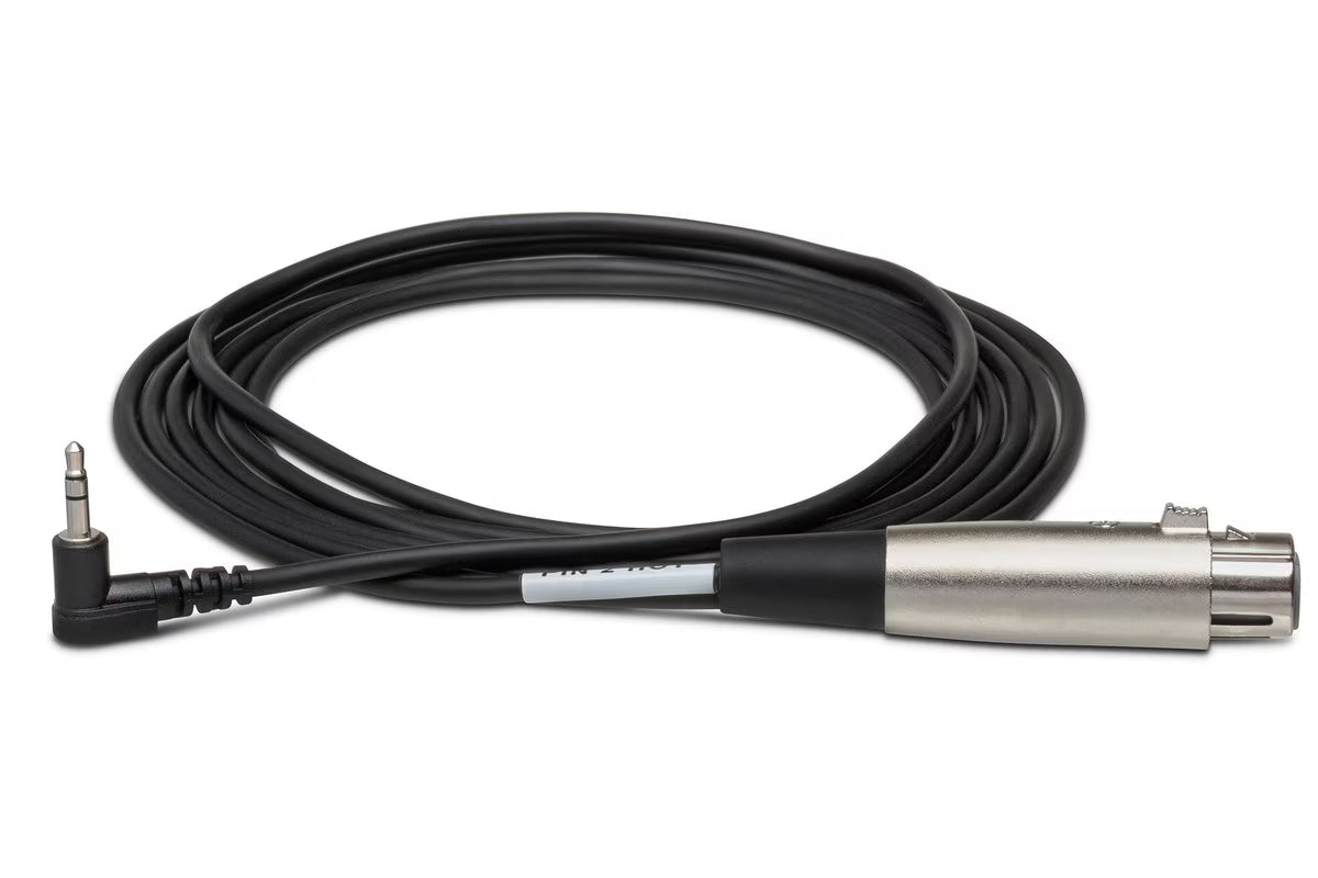 Hosa XVM-115F Microphone Cable, XLR3F to Right-angle 3.5 mm TRS - 15ft