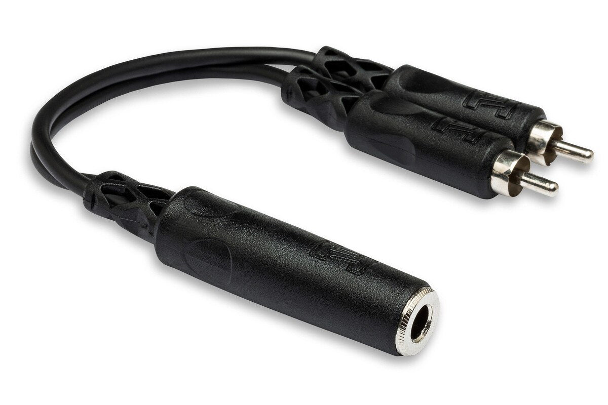 Hosa YPR-131 Y Cable, 1/4 in TSF to Dual RCA