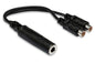 Hosa YRA-115 Y Cable, 1/4 in TSF to Dual RCAF