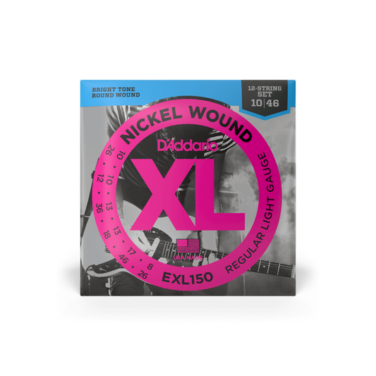 D'Addario EXL150 10-46 Regular Light 12-String, XL Nickel Electric Guitar Strings